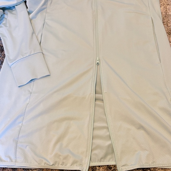 Bayleaf Women's Blue UPS 50" 2-way Zip Long Sleeve Cover Up Dress Sz: L, EUC - Picture 15 of 15